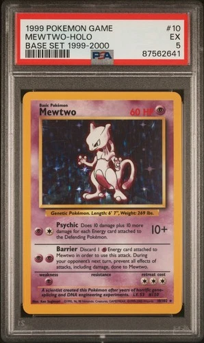 POKEMON BASE SET 1999-2000 “4TH PRINT” #10 MEWTWO HOLO PSA 5