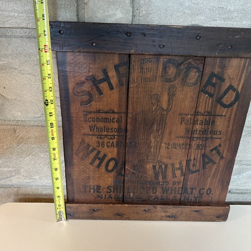 Antique Wood Advertising Sign Shredded Wheat Cereal Niagara Falls NY - Picture 4 of 5
