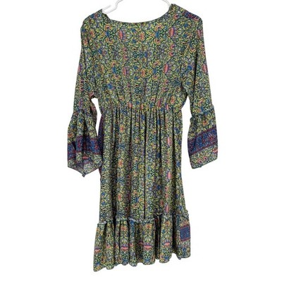 boho tiered mini dress Women's Devore Tiered Boho Mini Dress, Rose