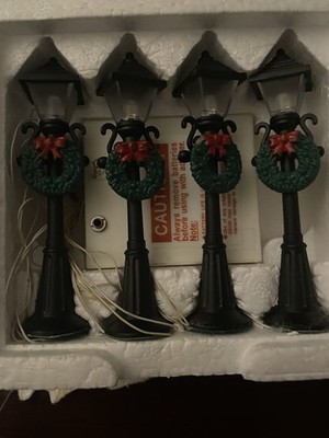 Dept 56 Village 4 Boxes of Variety of Lampposts Christmas Village Accessories