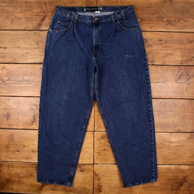 Levis Baggy Plissee Jeans 42x32 90er Blau Silvertab Dark Stonewash Denim