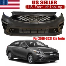 Complete Front Bumper Cover Fascia & Grille Assembly Kit For 2019-2021 Kia Forte
