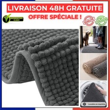 flintronic Tapis de Bain Antidérapant Chenille 40x60 cm Absorbant Lavable