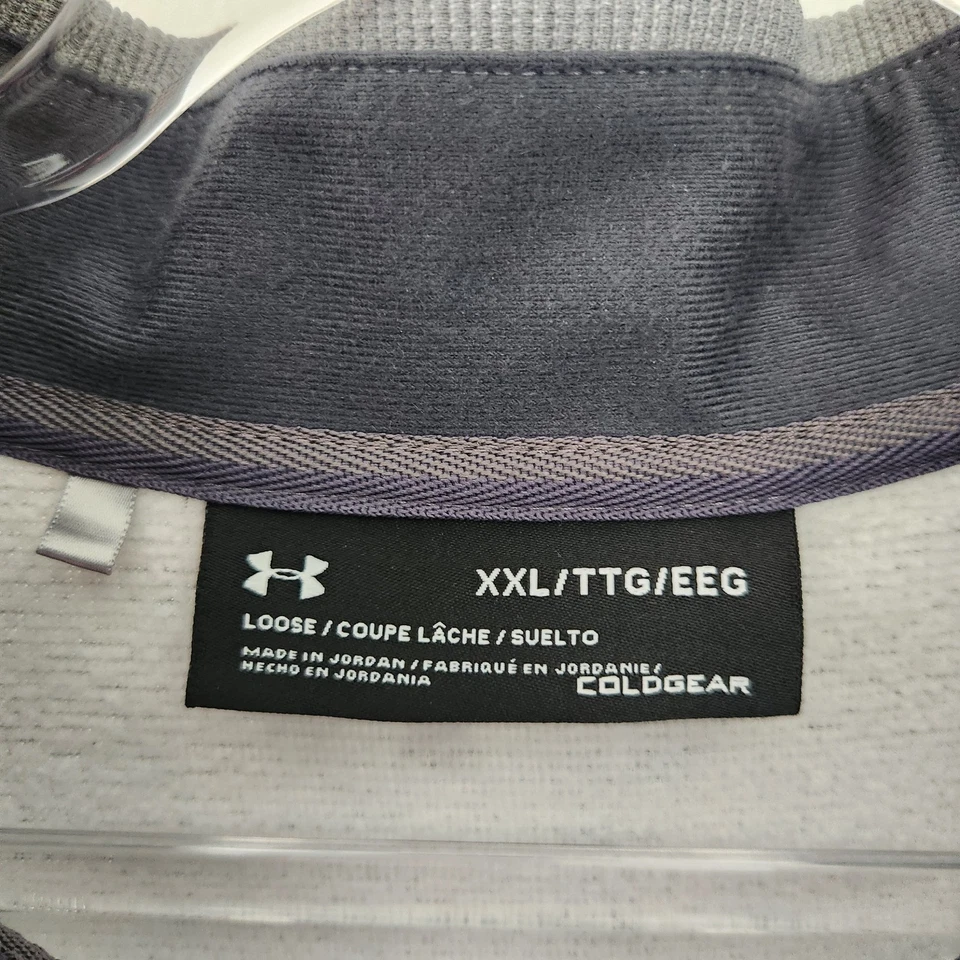 Under Armour 男式 25 美分拉链羊毛套衫尺寸 XXL 灰色长袖  — 第 4/4 张图片