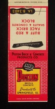 Libro de cerillas Poston Brick & Concrete Co. Springfield IL Sangamon Co años 60 Illinois
