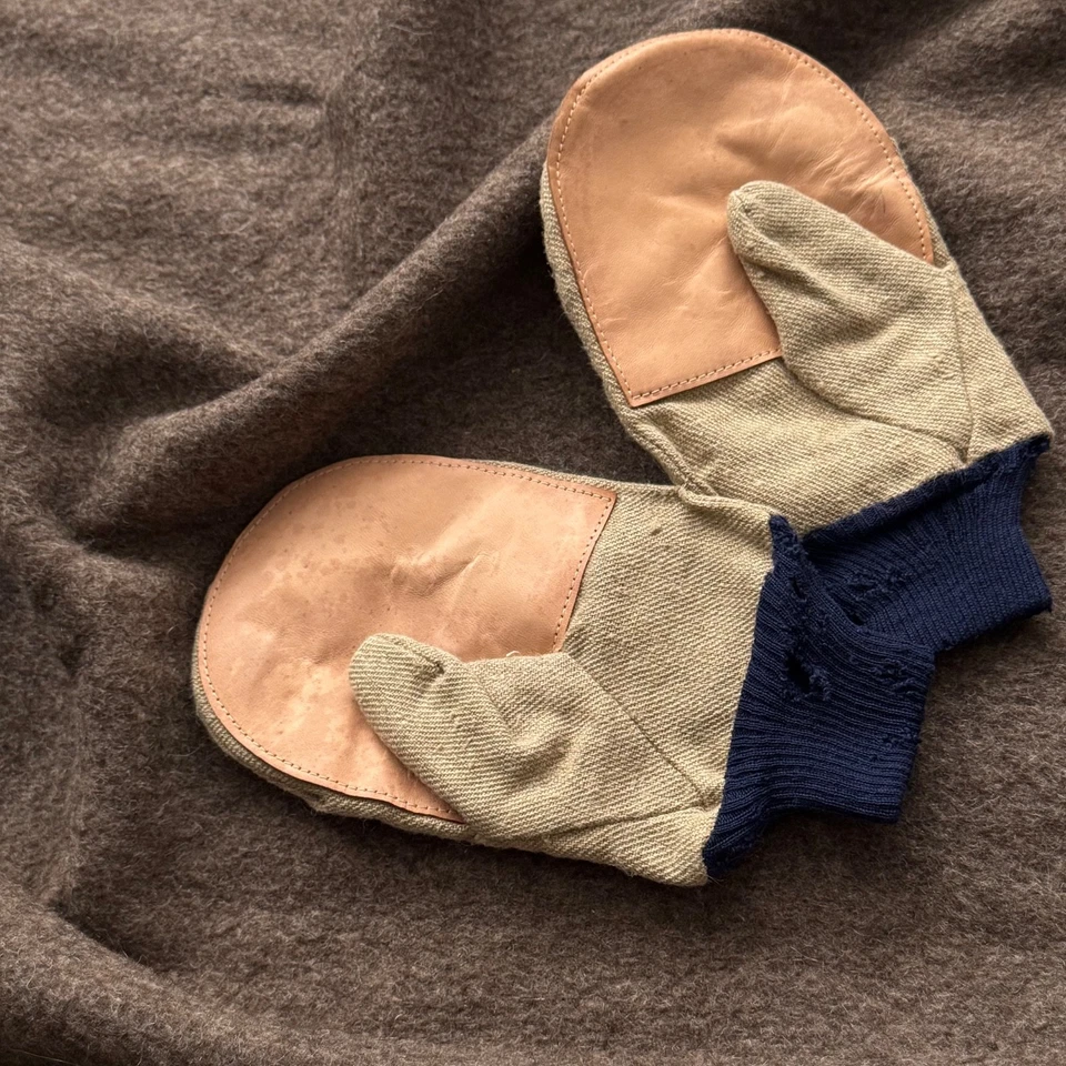 Luvas de trabalho 'Varejki' vintage da década de 1970 União Soviética URSS - Imagem 4 de 4