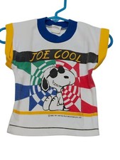 VTG Babyfair Snoopy Shirt Toddler Size 12M White Blue Made USA