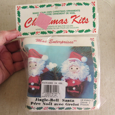 Merri Mac Vintage Ornament kit Jingle Bell Santa Sealed USA Christmas Tree