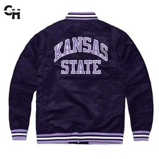 Letterman Willie Wildcat Kansas State Purple Color All Satin Varsity Jacket