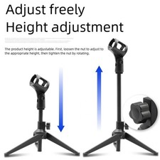 Desktop Tripod Mic Stand Adjustable Height Foldable Design for Live Streaming