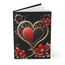 Heart Shape  Journal for Women  Matte Lined Hardcover Notebook  Gift for Her