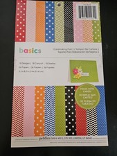 Tampon de fabrication de cartes Pebbles Basics 2 à 18 motifs, 36 papiers, 5,5 po x 8,5 po