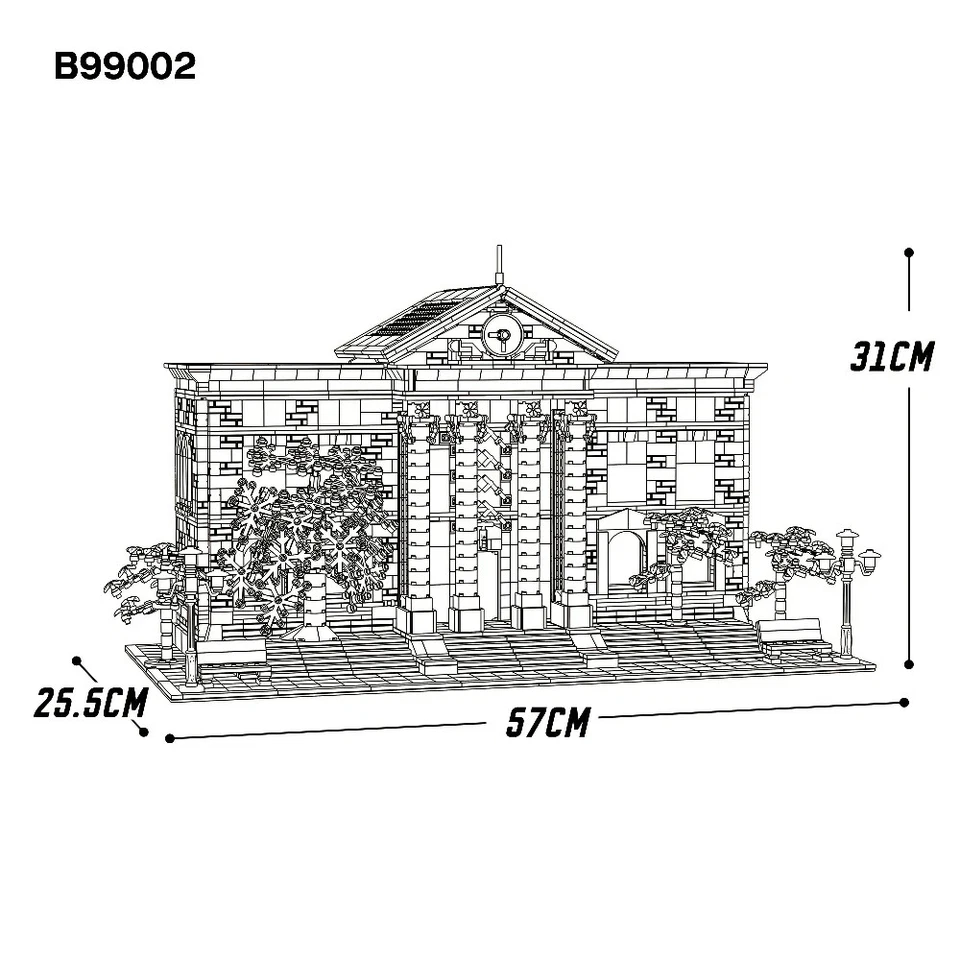 MOC Back To The Future Courthouse & Delorean Time Machine Building Set 4269 pcs - Image 3 of 4