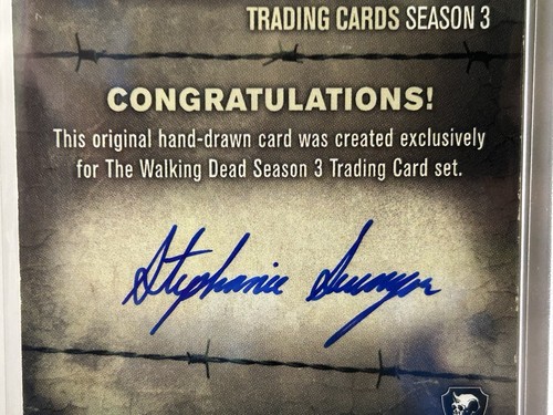 The Walking Dead 2013 Trading Cards Hand Drawn Artist Signed Sketch Card By S.S - Picture 9 of 18