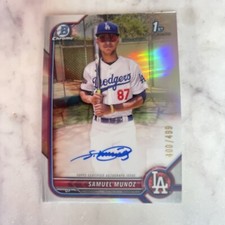 2022 1st Bowman Chrome Samuel Munoz Refractor Auto /499