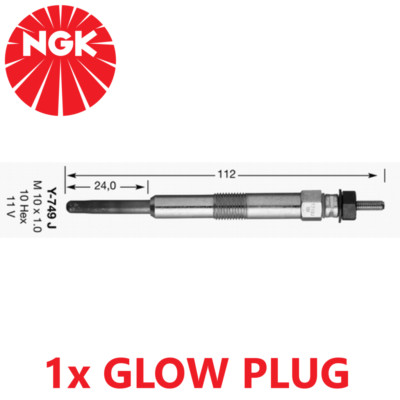 NGK 5013 Metall 11V 5A 0.8 Ohm Diesel Motorheizung Glühkerze Y-749J