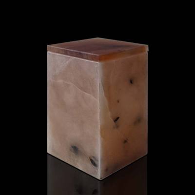 Skulptur Centrotavola Cubo Aus Alabaster Italien 10x15 cm