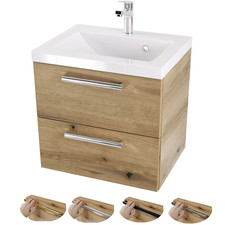 Badezimmerschrank 50 cm Badmöbel WC Badezimmer Möbel Waschtisch Holz Effect Loft
