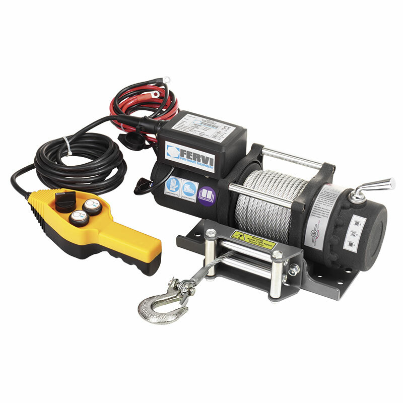 Argano elettrico 12 Volt / 1 kW portata 2000 Kg codice 0630/2200 marca FERVI