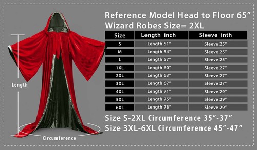 Medieval Priest Monk Robe-Hooded Cap Cloak for Wizard Sorcerer - Picture 8 of 26
