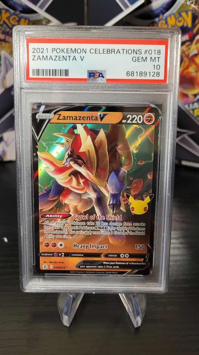 2021 Pokemon Celebrations card 018 Zamazenta V - PSA 10 GEM 2021 Pokemon Celebrations card 018 Zamazenta V - PSA 10 GEM