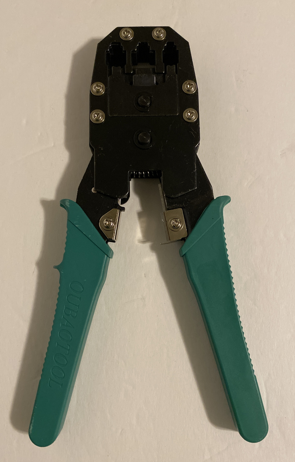 OUBAOTOOL Telecom Crimp Tool for Modular Connectors 4P 6P 8P w/ Stripper Cutter