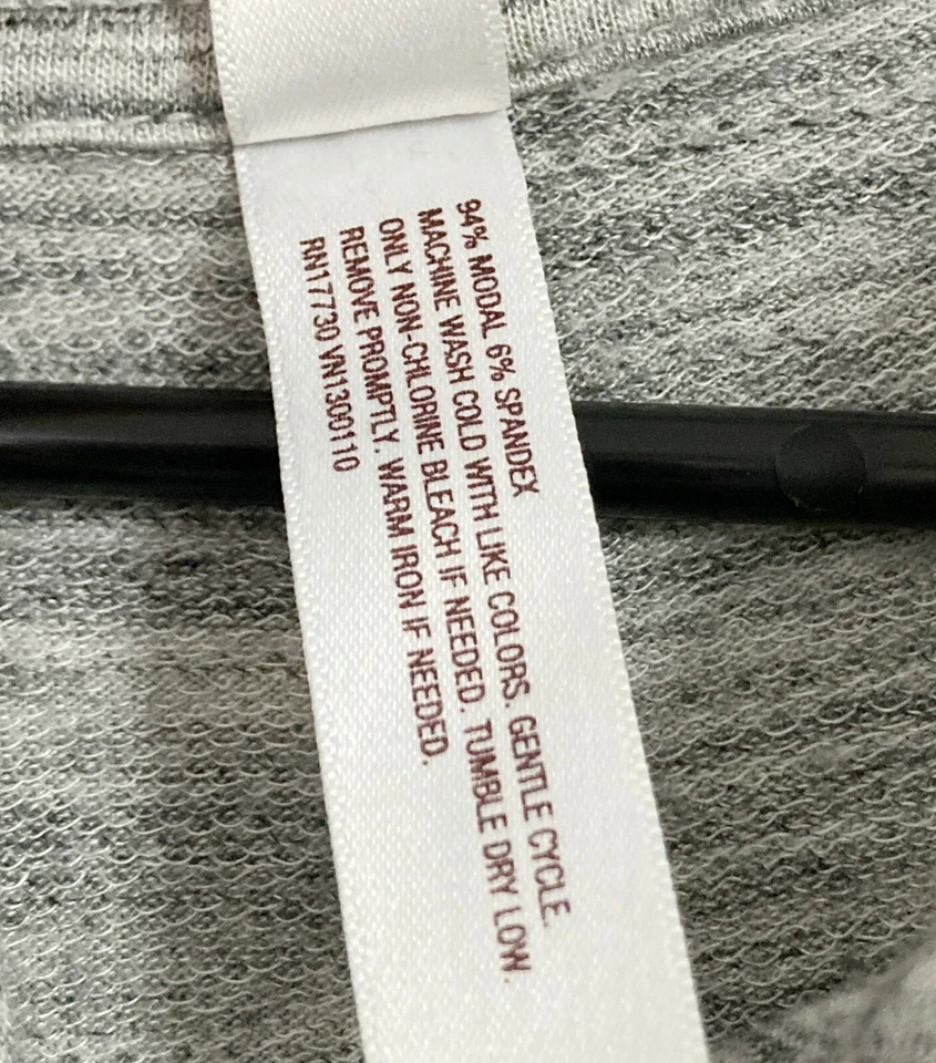 Gilligan & O'Malley, Mujer Manga Larga Gris Blanco Pijama Pullover Sudadera con Capucha, Grande Foto 3 de 4