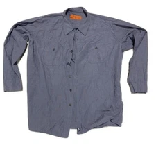 Blue / Charcoal Microcheck Red Kap Work Shirt Uniform Short Long Sleeve Used