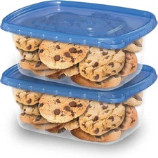 2 Ziploc Smart Snap Leak Proof 9 cup/2130 ml Deep Rectangle Storage Containers