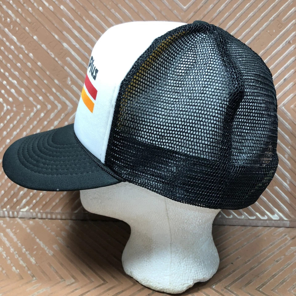 Vintage Parts Plus Trucker Cap Hat Mesh Foam SnapBack Adjustable Black White Foto 2 de 4