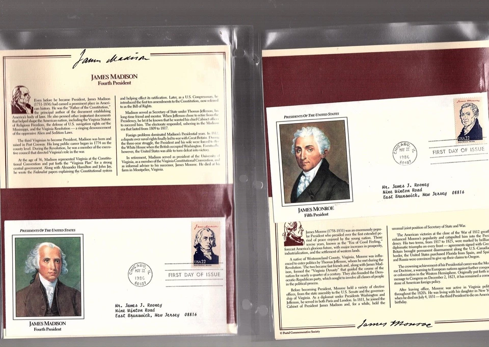 1986 PCS Presidents of the United States First Day Covers Collection 36 (e100 - Image 3 of 4