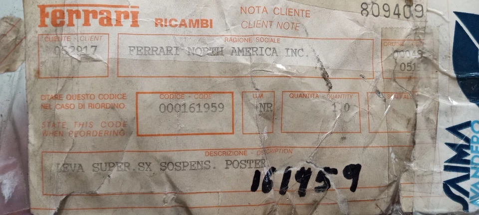 Brazo de control de suspensión superior trasero izquierdo Ferrari F50 palanca Wishbone_161959_marco A Foto 2 de 4