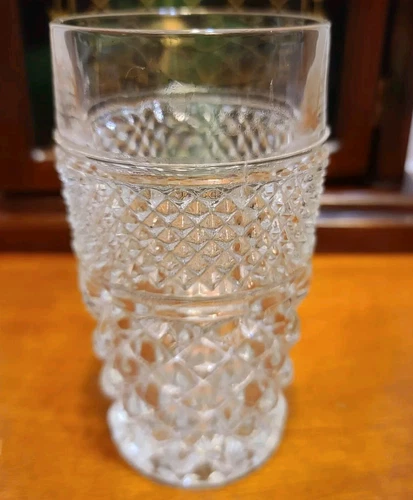 Anchor Hocking Wexford Water Tumbler Clear Pressed Glass VTG Diamond Pattern EUC