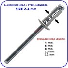 Pop Rivets 2.4mm Rivet Aluminium Head Steel Mandrel Dome Head Blind Standard