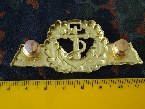 A26-100) Marine Bundeswehr Seefahrendes Personl Tätigkeitsabzeichen gold m. Pins - Afbeelding 2 van 4