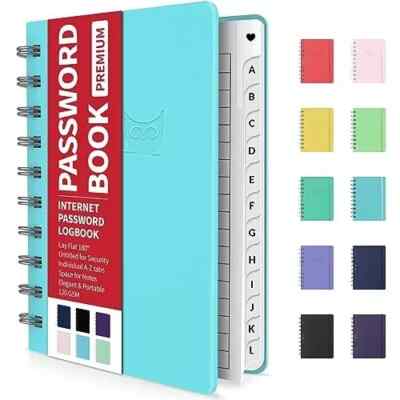 Password Book with Individual Alphabetical Tabs, 4''X5.5'' Small Password Notebook