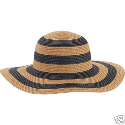 Something Special Tan and Black Striped Straw Hat​​​ New Free People en el mar bingin Striped Black and Tan Straw Hat main image 2