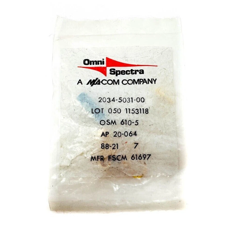 Omni Spectra 2034-5031-00 RF Coaxial Straight Bulkhead Connector Jack - Image 3 of 3