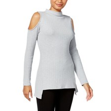 3 Colors Kensie Mixed Slub Rib Cold Shoulder Tunic Sweater Various Sizes