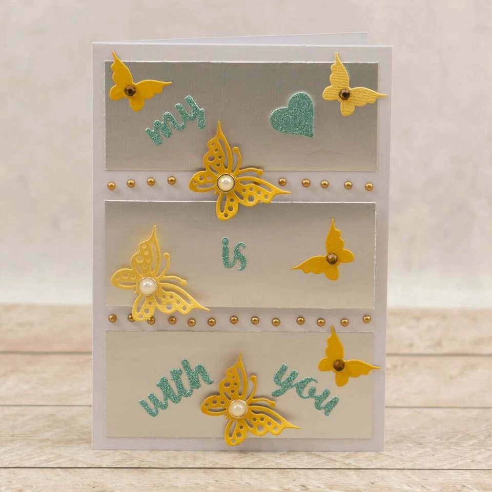 Love You Sentiment Dies Set (7pc) with heart and butterflies - image 2 of 4