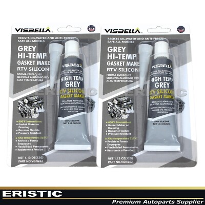 2pcs Grey High Temperature RTV Silicone Gasket Maker Anti-Freeze & Oil Resistant