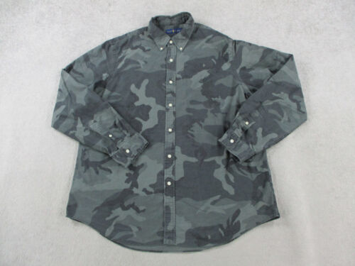 Ralph Lauren Shirt Men 2XL XXL Green Gray Camo Oxford Long Sleeve Button Up - Picture 1 of 9