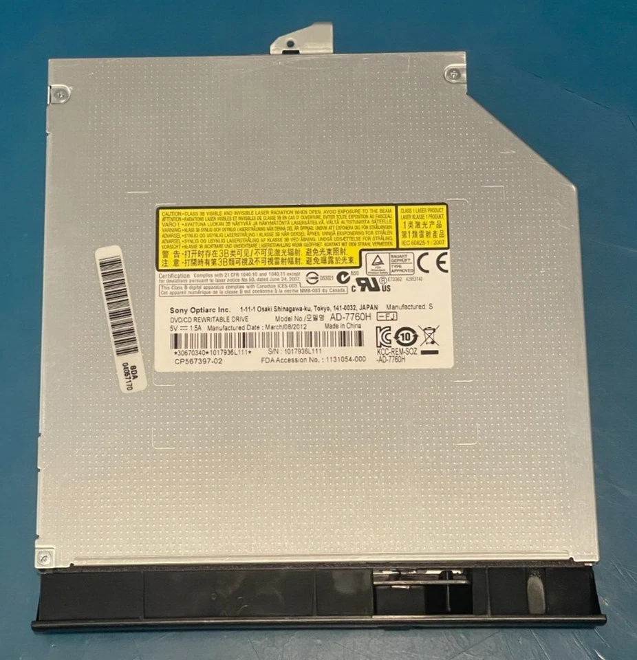 Fujitsu Lifebook NH532 DVD-RW CD-RW Drive with Bezel and locking Bracket - Image 2 of 4
