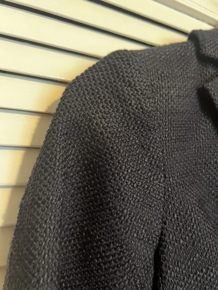 ANN TAYLOR Women’s Size 0 Suit Jacket Blazer Navy Blue Tweed Two Button - Image 3 of 4