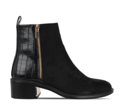 Be You Lack Kroko Stiefel Damen schwarz Gr. UK 4 EU 37 #REF178