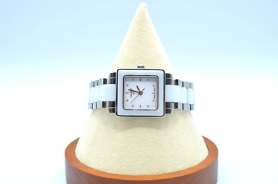 TISSOT WOMENS T-CERA WHITE CERAMIC DIAL SILVER WATCH T064.310A