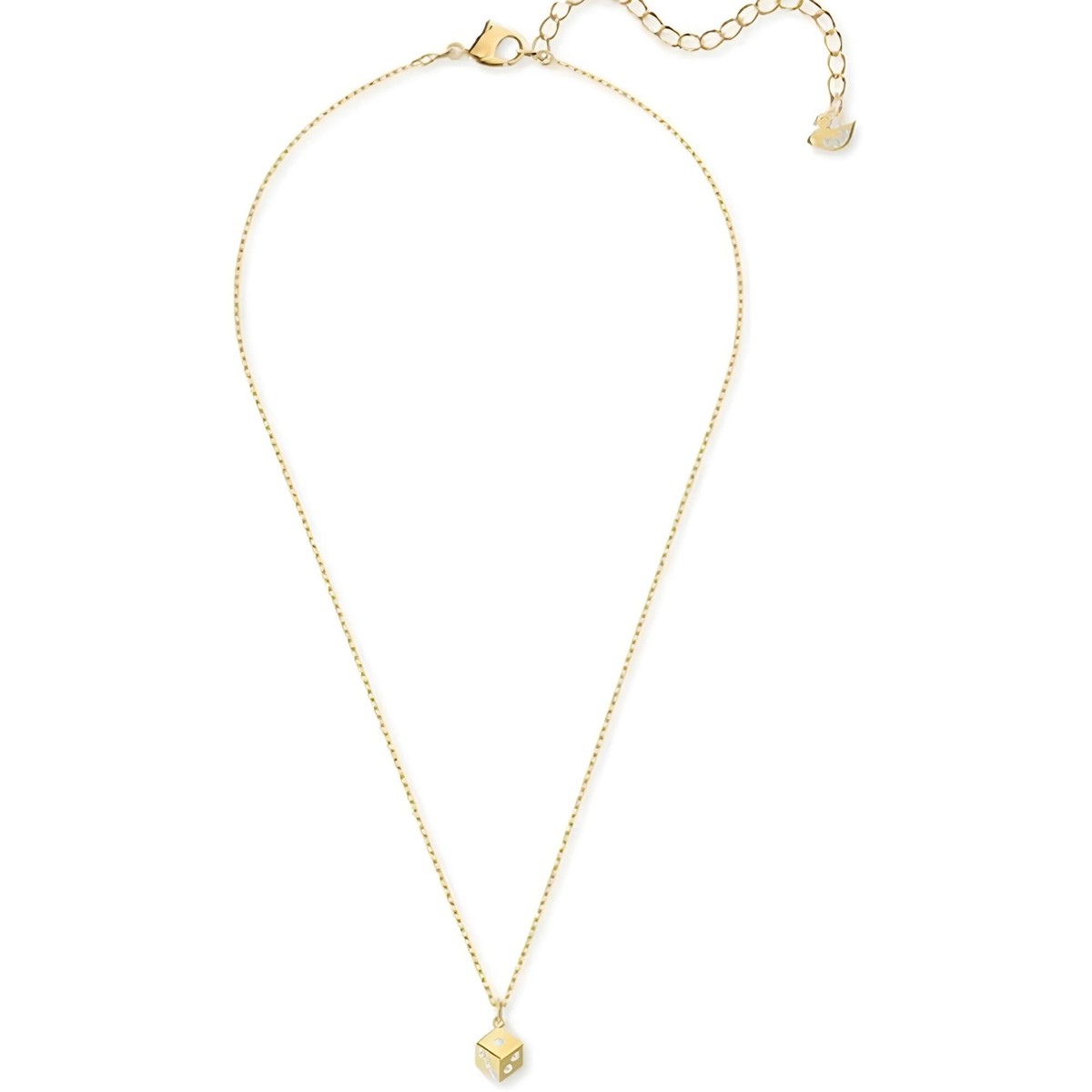 Swarovski Women's Necklace Tarot Magic Yellow Gold Dice Shape