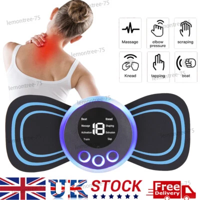 EMS Back Massager Pulse Tens Unit 8 Mode Full Body Muscle Stimulator Pain Relief