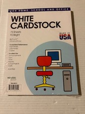 WHITE CARDSTOCK BY WAUSAU PAPER MADE IN USA #82319- 75 SHEETS