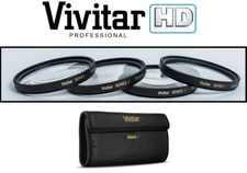 New 43mm Vivitar Hi-Def 4-Pcs +1 +2 +4 +10 Close Up Macro Lens Kit